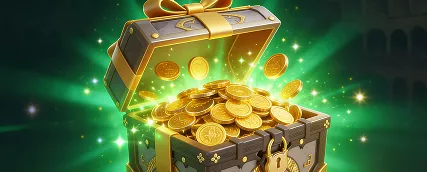 HeroSpin coffre au trésor rempli de pièces